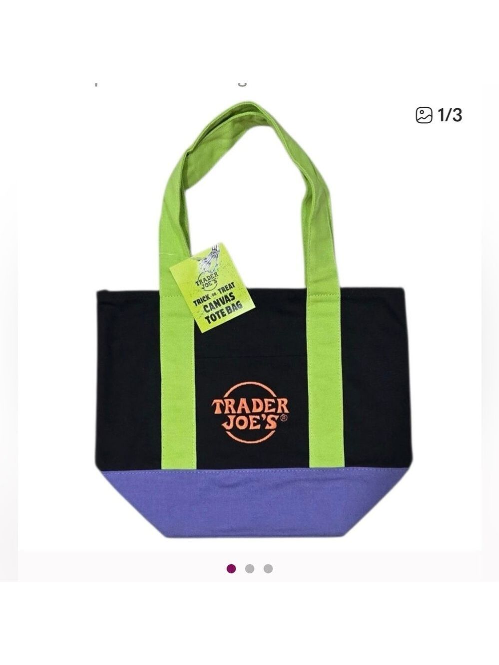 NWT Trader Joe’s Mini Canvas Tote Bag Halloween Fall 2025 Limited Edition